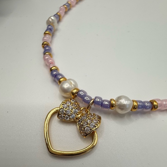 Jewelry - Blushing Bow Heart Necklace **Waterproof*